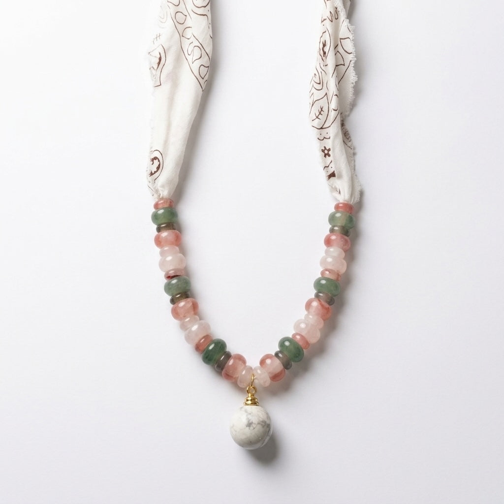 Gemstone beads and vial on a Sunbleached Bandana **Choose Your Water Source**