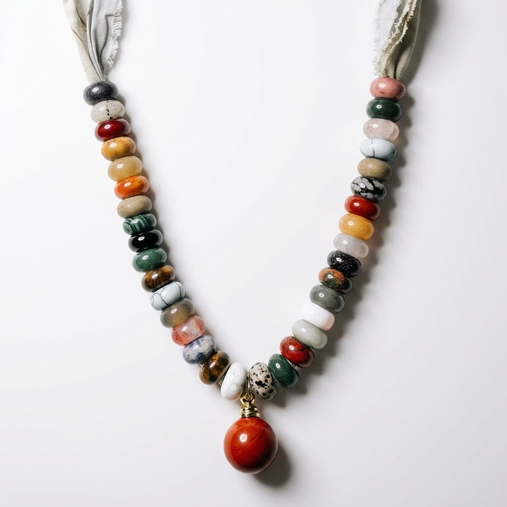 Gemstone beads and vial on a Sunbleached Bandana **Choose Your Water Source**