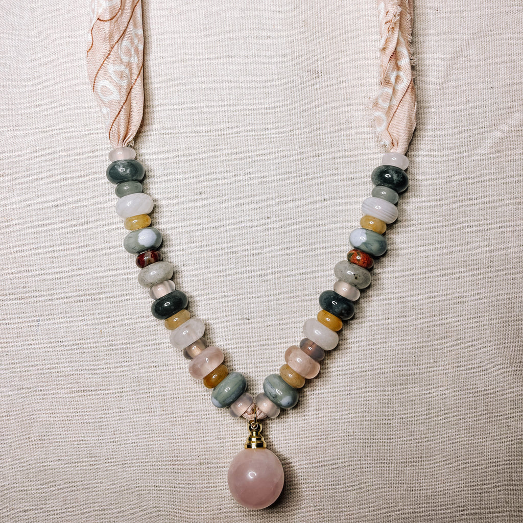 Gemstone beads and vial on a Sunbleached Bandana **Choose Your Water Source**