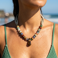Gemstone beads and tiger eye vial on a Sunbleached Bandana **Choose Your Water Source**