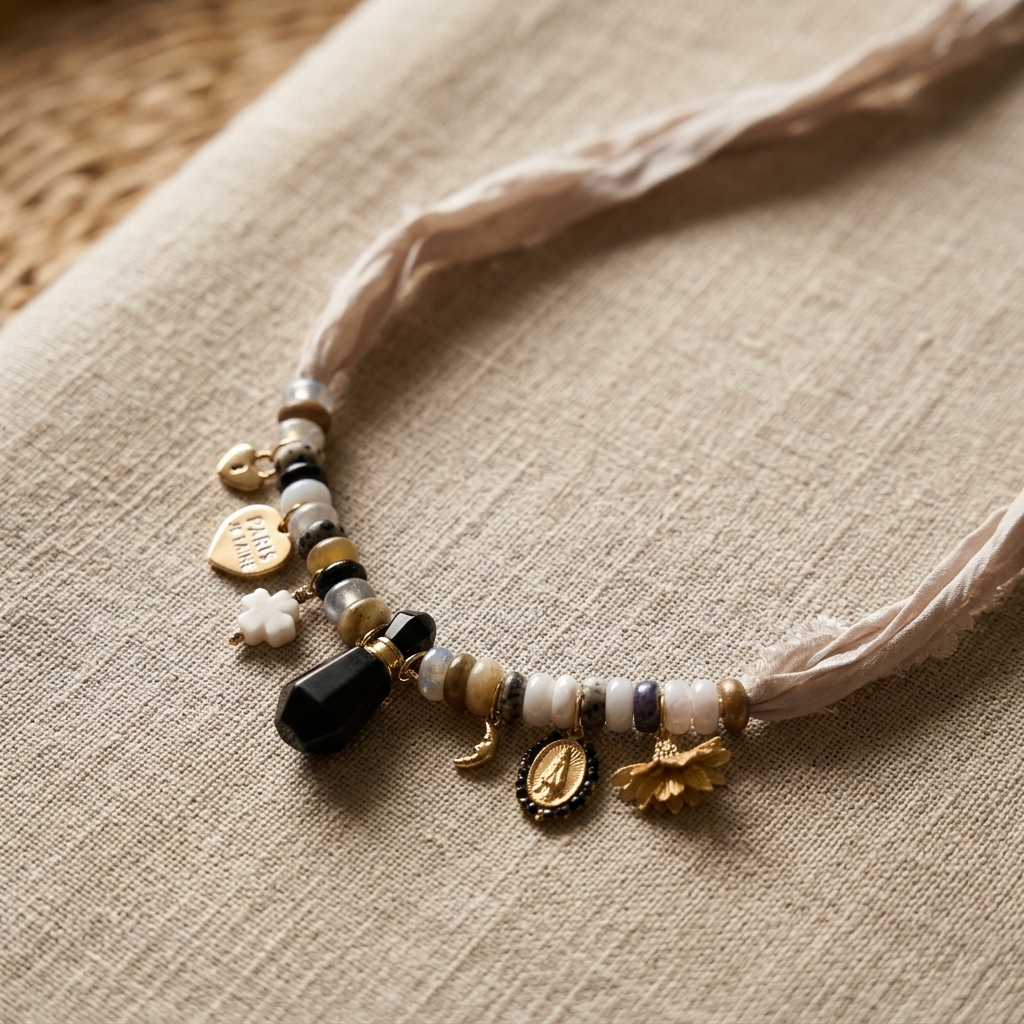 Gemstone beads and vial on a Sunbleached Bandana **Choose Your Water Source**